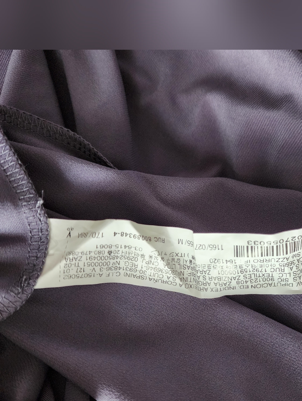 Zara Women's Grey Colored, Draped Style Dress.  Size M - Picture 8 of 8